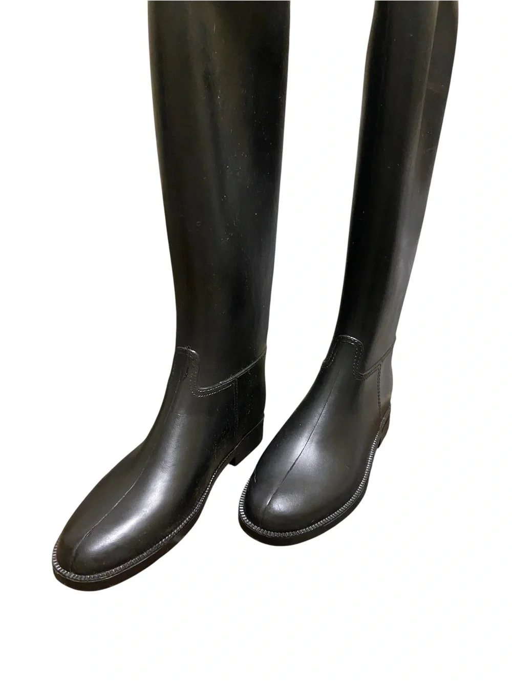 Winner Women’s Black Rubber Equestrian Riding Rain Boots Size 7 Made in Isreal